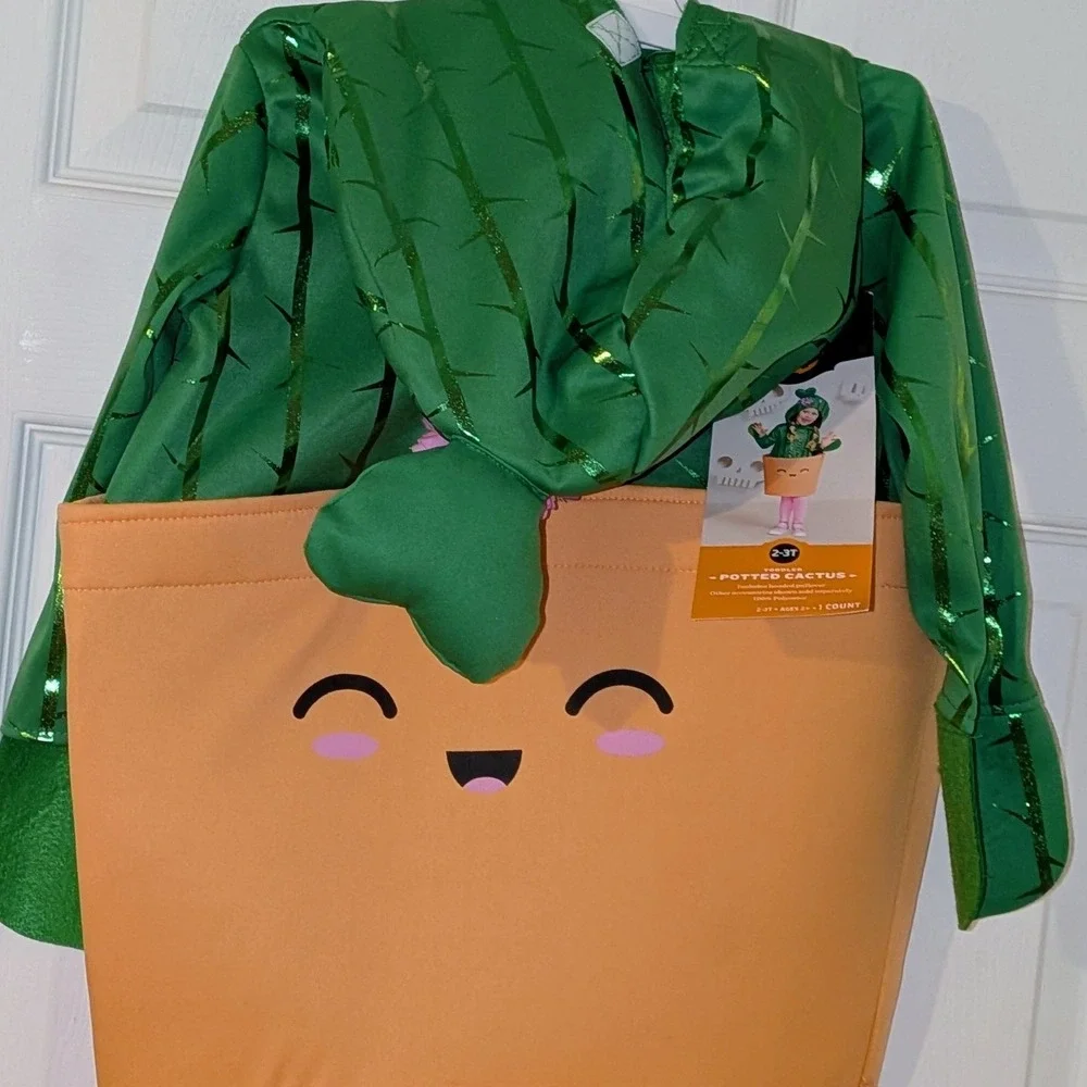 Hyde and Eek Boutique Potted Cactus Toddler Halloween Costume 2T-3T‎ Green New